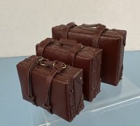 (image for) 3 Piece Brown Leather Suitcases