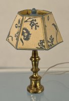 (image for) Metal Lamp with Blue Floral Hexagon Shade