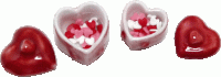 Heart Candies in a Ceramic Heart Jars