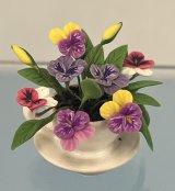 Spring Flowers in White Teacup (image for) Spring Flowers in White Teacup