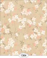 (image for) Japanese Dogwood Floral - White on Peach