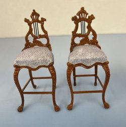 "Fantasy Lyre" Walnut bar stools by Bespaq