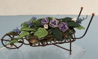 (image for) Wire Wheelbarrow with Purple Flowers