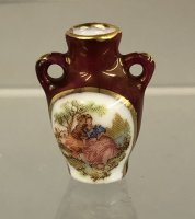 Burgundy and White Victorian Vase