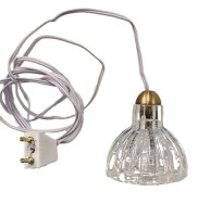 (image for) Vintage Faceted Acrylic Crystal Pendant Light--Wired W/Plug