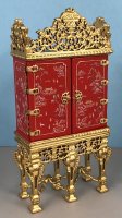 (image for) Red Handpainted Grand Estate Cabinet