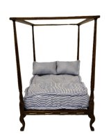 (image for) Handcrafted wood four poster with canopy bed