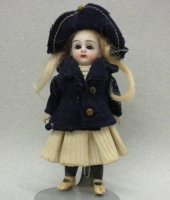 Antique 3-1/2" All Bisque Girl
