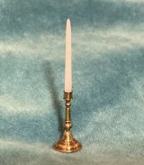 (image for) Slender Brass Candlestick with Candle