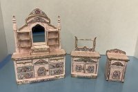 (image for) Three Piece Antiqued Pink Bedroom Set