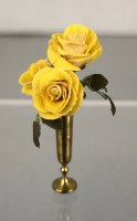 (image for) Yellow Roses in Gold Fluted Vase