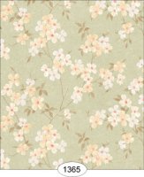 (image for) Japanese Dogwood Floral - White on Green