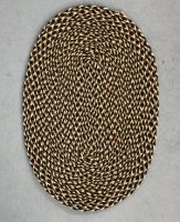 Green and White Braided Rug