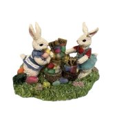 (image for) Two Bunnies with Baskets of Eggs