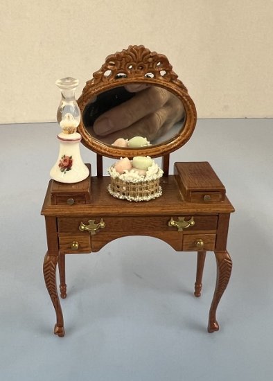 (image for) New Walnut Oval Mirror and Dresser - Click Image to Close