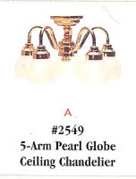 (image for) 5-Arm Pearl Globe Ceiling Chandelier