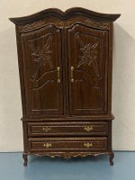 (image for) Mahogany Armoire with Hang Rod, Shelves, and 2 Opening Drawers