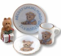 (image for) Dollhouse Teddy Bear ABC Plate Set