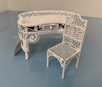 (image for) White Wire Dressing Table and Chair