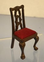 (image for) Half Scale Red Velvet Seat Chair