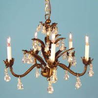 (image for) CH-100+ Dark Bronze Chandelier with crystal drops