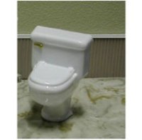 (image for) White Toilet with Silver Handle