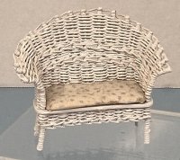 (image for) 1/24th White Wicker Bench