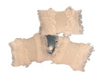 (image for) Set of 3 White Cotton Decorative Frayed-Edge Pillows