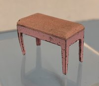 (image for) Antique Tootsie Toy Pink Metal Bench