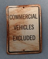 (image for) Tin Sign Commercial Vehicles Excluded