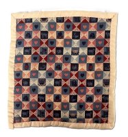 (image for) Handmade Rose and Blue Heart Quilt