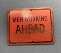 (image for) Tin Sign Men Working Ahead