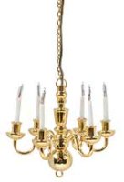 (image for) 6-Candle Colonial Chandelier with Bi-Pin Bulbs