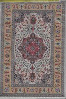 (image for) Large woven carpet with runner (7 3/8" X 12 1/2" with fringe)