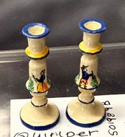 (image for) Quimper Handpainted Candlestick Pair