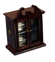 (image for) Vintage Bespaq Curio Cabinet Colonial Style With "Broken" Pediment