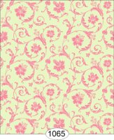 (image for) Cottage Acanthus Scroll - Pink on Green