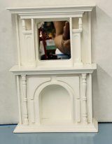 Vintage white fireplace with mirror (image for) Vintage white fireplace with mirror