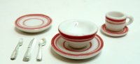 (image for) Red Dinner Set with Silverware