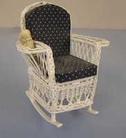 (image for) White Wire Rocking Chair