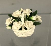 (image for) White Basket of White Flowers