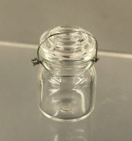 (image for) Glass Canning Jar with wire lid holder 1"