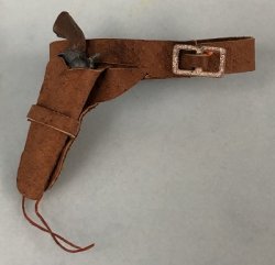 Hand Gun with leather belted holster