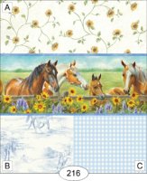 (image for) Horses and Daisies - Blue - 216