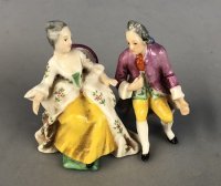 "The Gossip" Couple-China- Glazed