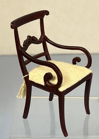 Mahogany Side Chair with Cream Cushion - Click Image to Close