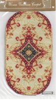 (image for) Rounded woven carpet 7 1/2" x 5 1/2" without fringe