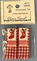 Santa Stocking Hand Towels by Donna Carroll