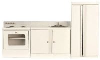 (image for) Modern Kitchen Set, 3/Pc, White