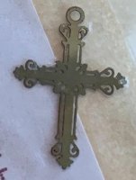 (image for) Brass Ornate Cross for Necklace